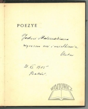 ADAMOWICZ Boguslaw, Poezye.