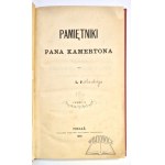 (POTOCKI Leon), Pamiętniki Pana Kamertona.