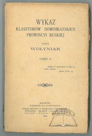 (GIŻYCKI Jan Marek), List of Dominican monasteries of the Ruthenian province.