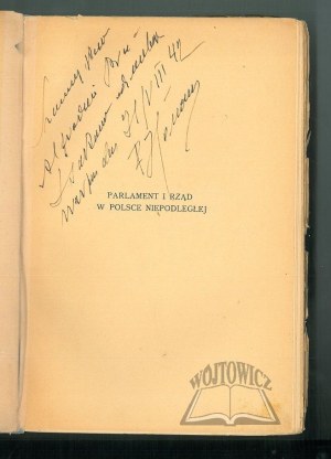 HONOWSKI Feliks, Parliament and Government in Independent Poland.