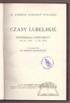 KUMANIECKI Kazimierz Władysław, The Times of Lublin.