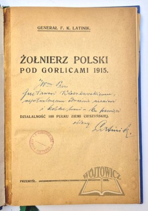 LATINIK Franciszek Ksawery Gen., Polish soldier at Gorlice 1915.