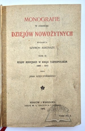 LESZCZYŃSKI Jan, Monographs in the field of modern history.