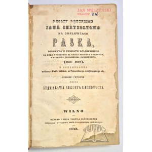 PASEK Jan Chryzostom, Reszty rękopismu Jana Chryzostoma na Gosławcach Paska,