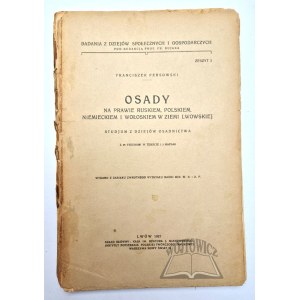 PERSOWSKI Franciszek, Osady na prawie ruskiem, polskiem, niemieckiem i wołoskiem w ziemi lwowskiej.