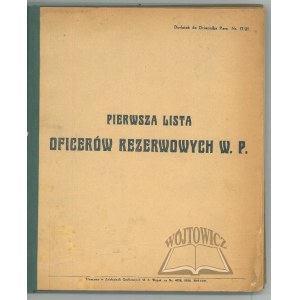 PIERWSZA lista oficerów rezerwowych W. P.