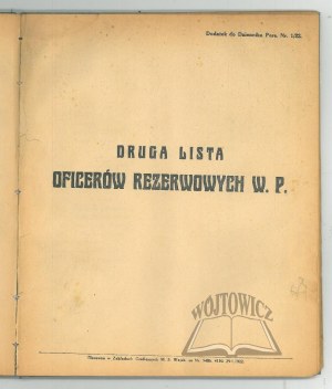 FIRST list of W. P. reserve officers.