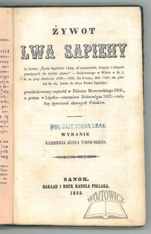 (SAPIEHA). The life of Lev Sapieha.