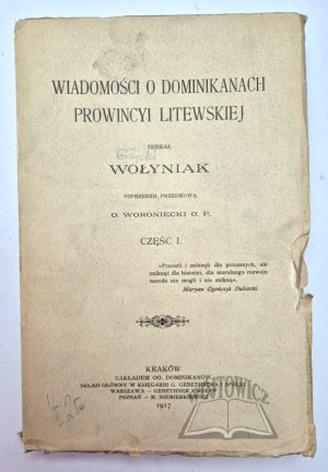 (GIŻYCKI Jan Marek), News about the Dominicans of the Lithuanian province.