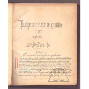 FIERICH (Edward), Postępowanie sądowo cywilne austr.(iackie).