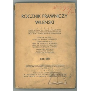 ROCZNIK Prawniczy Wileński. R. VIII.
