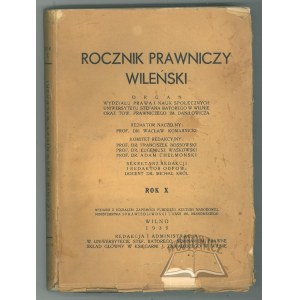 ROCZNIK Prawniczy Wileński. R. X.