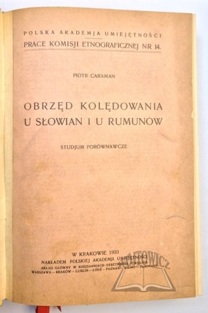 CARAMAN Peter, The rite of caroling in the Slavs and in the Romanians.
