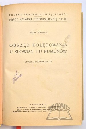 CARAMAN Peter, The rite of caroling in the Slavs and in the Romanians.