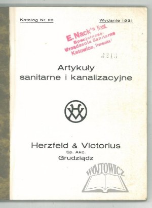 (CATALOGUE of industrial articles). Sanitary and sewage articles. Herzfeld & Victorius Sp. Akc. Grudziadz.