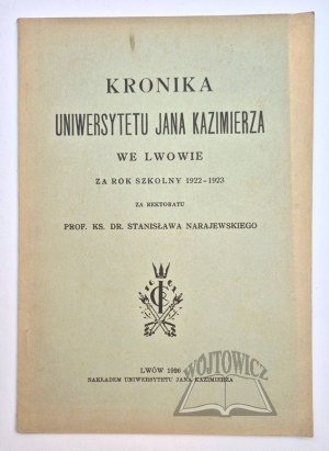 Chronicle of the Jan Kazimierz University in Lviv for the school year 1922-1923