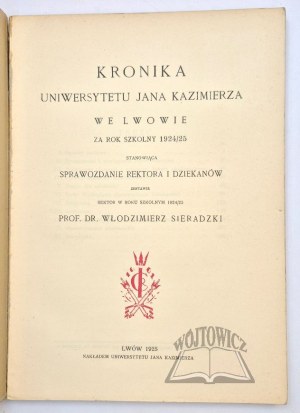 Chronicle of the Jan Kazimierz University in Lviv for the school year 1924/1925