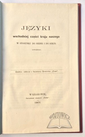 (SAWCZYŃSKI Zygmunt), Languages of the eastern part of our country.