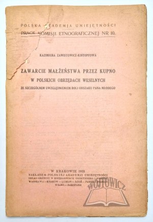 ZAWISTOWICZ - Kintopfowa Kazimiera, Marriage by purchase in Polish wedding ceremonies.