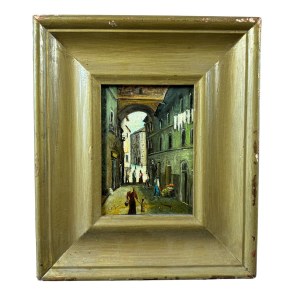 A. DI GIULIO, Neapolitan street scene with characters - A. Di Giulio