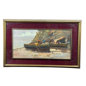 ANONIMO, Marina with Boats on Dry Land