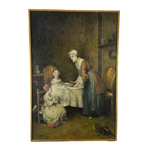 UNIDENTIFIED SIGNATURE, Figures in an interior
