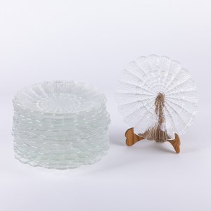 Ząbkowice Economic Glassworks, designed by Eryk Trzewik-Drost, Cora plates. - 14 pieces, 1970s.