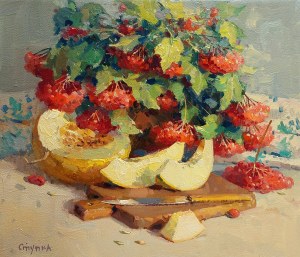 Serhij Stupka (ur. 1976), Martwa natura z melonem, 2023