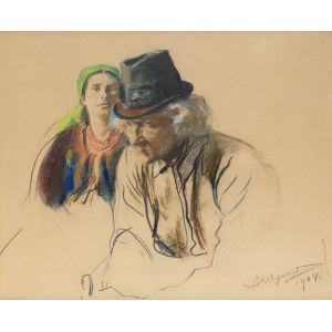 Leon Wyczółkowski (1852 Huta Miastkowska k. Kielc - 1936 Warszawa), Para chłopów krakowskich, 1904 r.