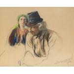 Leon Wyczółkowski (1852 Huta Miastkowska k. Kielc - 1936 Warszawa), Para chłopów krakowskich, 1904 r.
