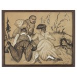 Stanislaw Ignacy Witkiewicz (1885 Warsaw - 1939 Jeziory in Polesia), Composition with a lying couple, 1916.