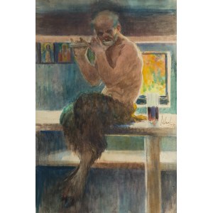 Kazimierz Sichulski (1879 Lwów - 1942 tamże), Faun grający na fujarce, 1931 r.
