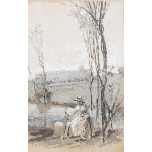 Władysław Wankie (1860 Warszawa - 1925 tamże), Dama na spacerze