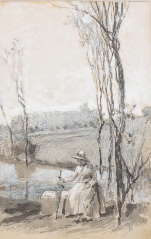 Władysław Wankie (1860 Warszawa - 1925 tamże), Dama na spacerze