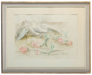 Maja Berezowska (1893 Baranowicze-1978 Warszawa), Drewniany aniołek i róże
