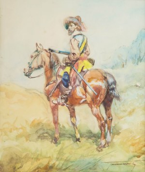 Antoni Trzeszczkowski (1902 Warszawa-1977 tamże), Strzelec na koniu