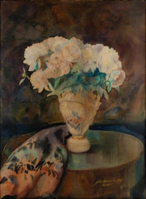 Antoni Chrzanowski (1905 Kraków - 2000 tamże), Piwonie w wazonie, 1947 r.