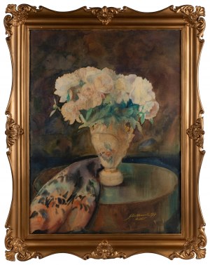 Antoni Chrzanowski (1905 Kraków - 2000 tamże), Piwonie w wazonie, 1947 r.