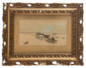 Kajetan Kosiński (1847 Łużany na Bukowinie - 1935 Lwów), Jazda saniami