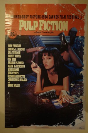 PULP FICTION amerykański plakat reklamujący ten kultowy film, Winterland Productions, San Francisco