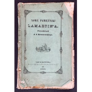 [Issue 1/Signature] KRASZEWSKI J[ózef] I[gnacy] - NOWE PAMIĘTNIKI LAMARTIN'A. Vilnius [1851].