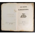 [Issue 1/Signature] KRASZEWSKI J[ózef] I[gnacy] - NOWE PAMIĘTNIKI LAMARTIN'A. Vilnius [1851].