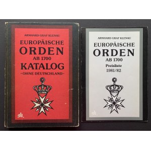 [Katalog/Cennik] ARNHARD GRAF KLENAU EUROPÄISCHE ORDEN AB 1700 [1978] + Preisliste [1981/82]