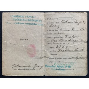 [Wojsko] LEGITYMACJA - PRZYSPOSOBIENIE OBRONNE. Krakwów [przed 1939]