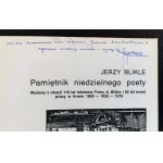 [Dedication] BLIKLE Jerzy - Diary of a Sunday poet. Warsaw [1978].