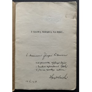[Dedication] WROŃSKI Henryk - Z głową wspartą na ręku. Warsaw [1938].