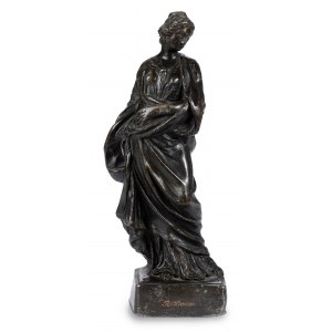 Figurine einer weiblichen Gestalt in antikem Umhang