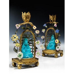 Paar Louis XVI-Chinoiserie-Objekte als Kerzenhalter