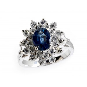 Saphir-Brillantring