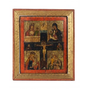 Ikone mit Kreuzigung Christi